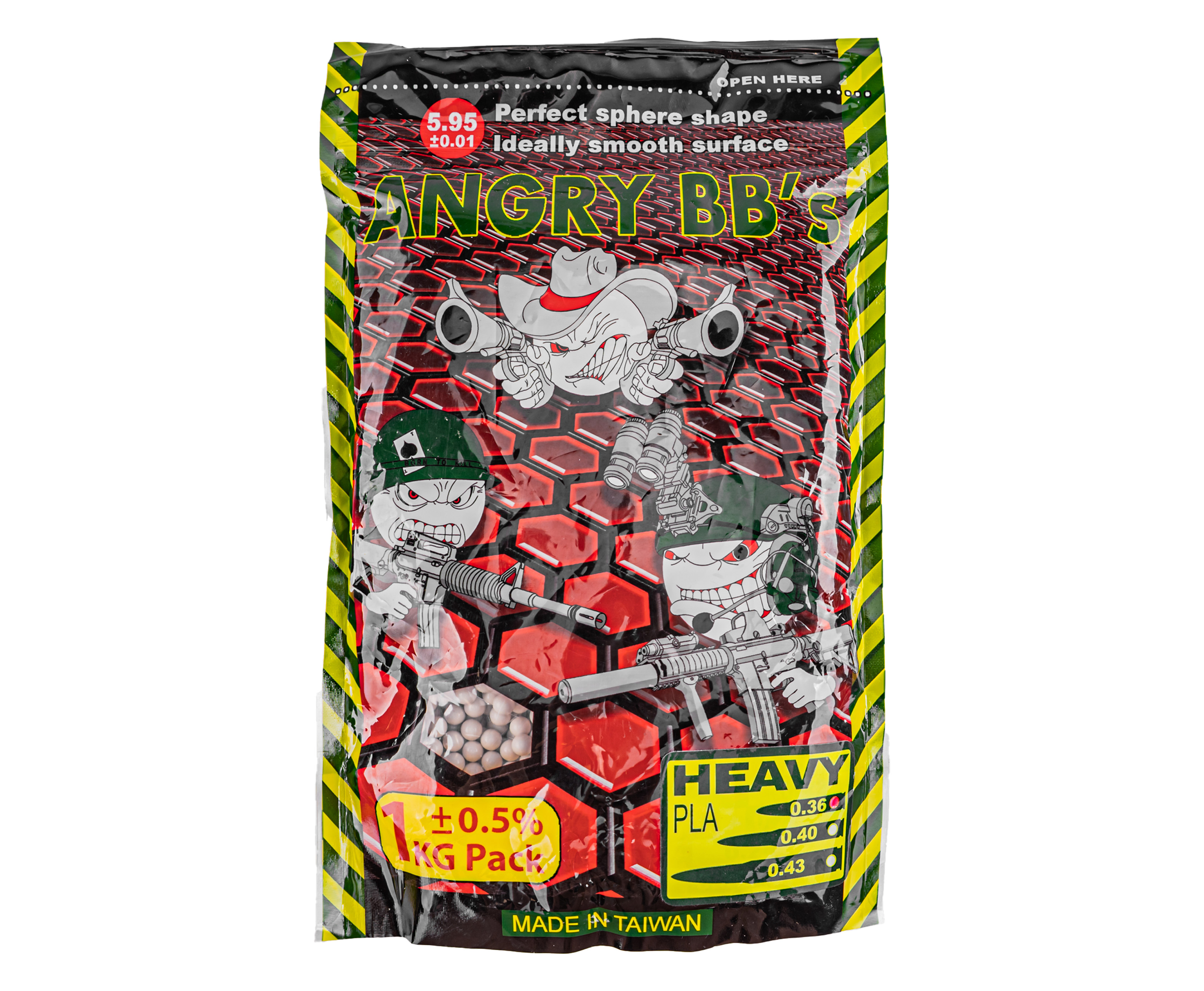 Шарики для страйкбола Angry BB's 0.36 г (белые, 2800 штук, 1 кг)