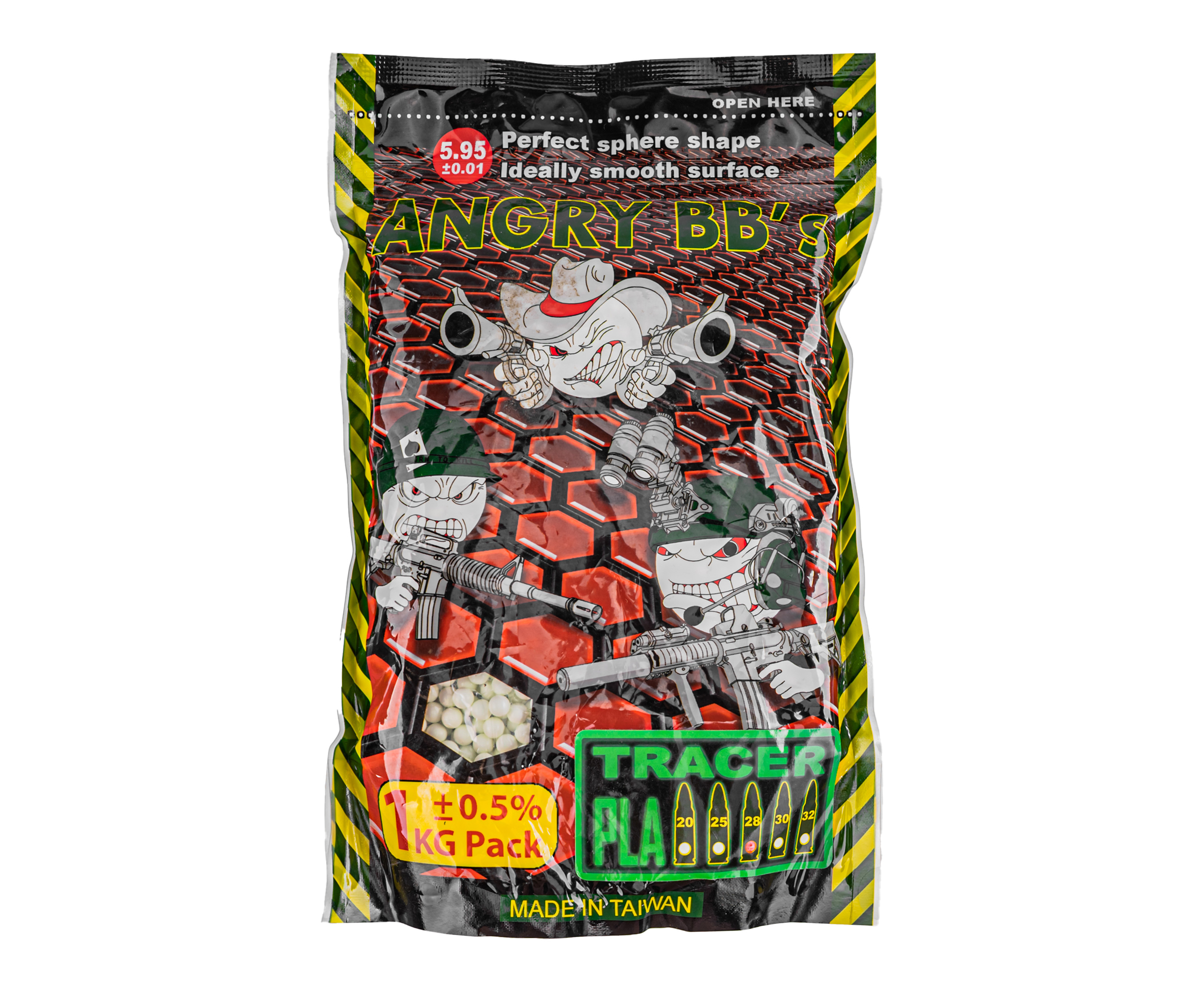 Шарики для страйкбола Angry BBs трассирующие 0.28 г (зеленые, 6 мм, 3500 шт)